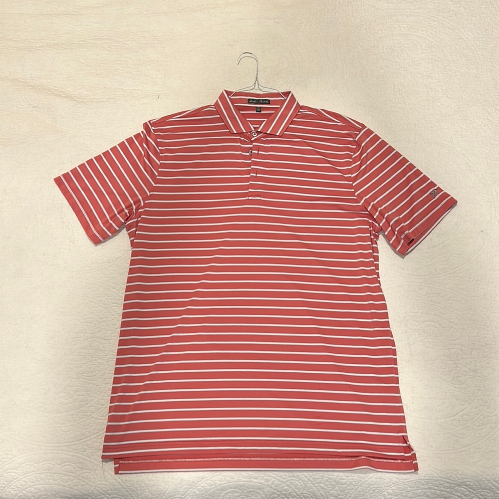 Striped Salmon Southern Point Co. Golf Shirt (Size XL)